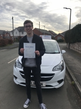 Well done to Harry passing his test in Wrexham with 8 minors. Such a pleasure to teach. Wishing you all the best and safe driving 🚘